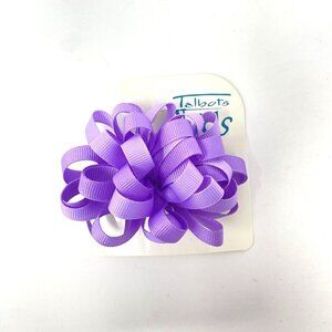 Talbots Kids Vintage Grosgrain Ribbon Lavender Loopy Puff French Barrette